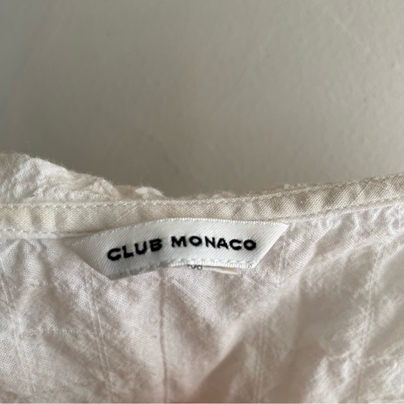 🪷🌸🌷Club Monaco White Cotton Off The Shoulder Open Sleeve Ruffled Top - Picture 5 of 6